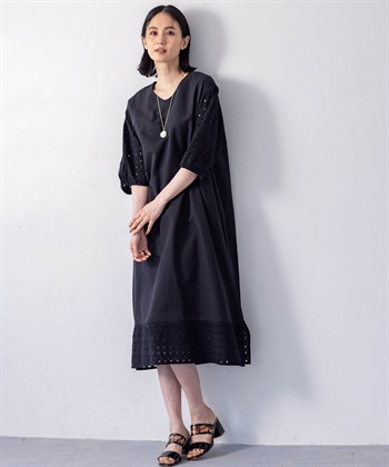 A/C DESIGN BY ALPHA CUBIC ダイヤ刺しゅうパフスリーブワンピース_subthumb_6
