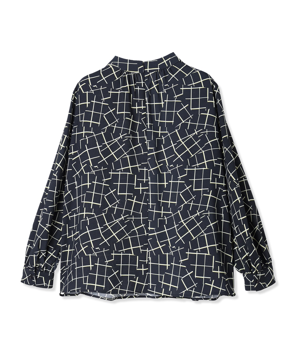 A/C DESIGN BY ALPHA CUBIC 【アルコラージュ】幾何チェックプリントブラウス_sub_14