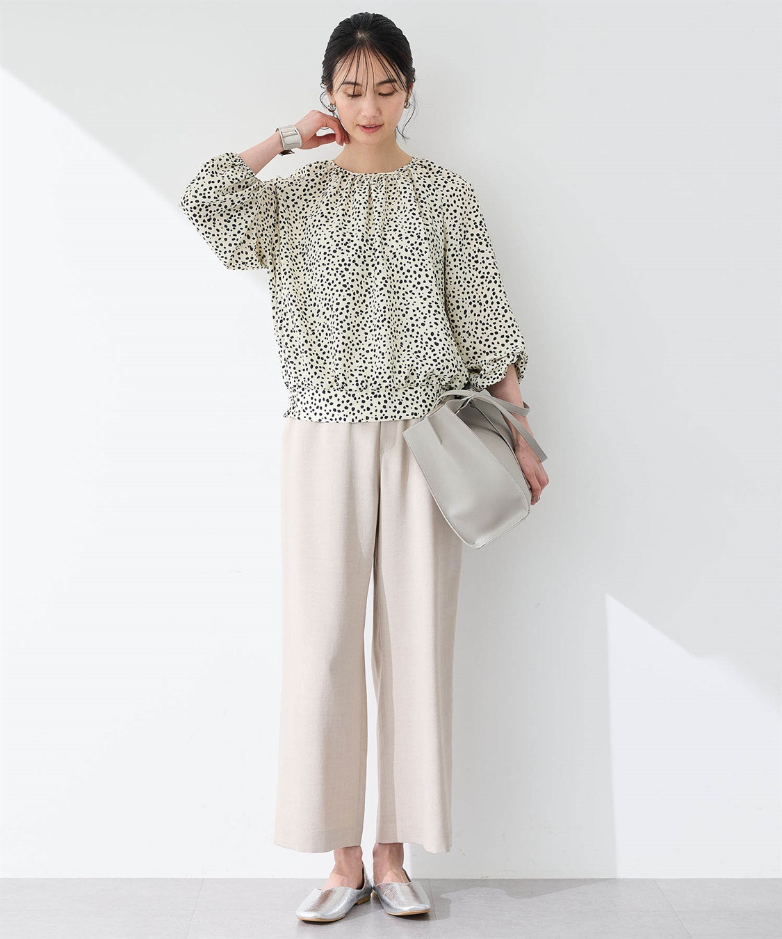 A/C DESIGN BY ALPHA CUBIC 【アルコラージュ】ドットプリントブラウス_sub_4