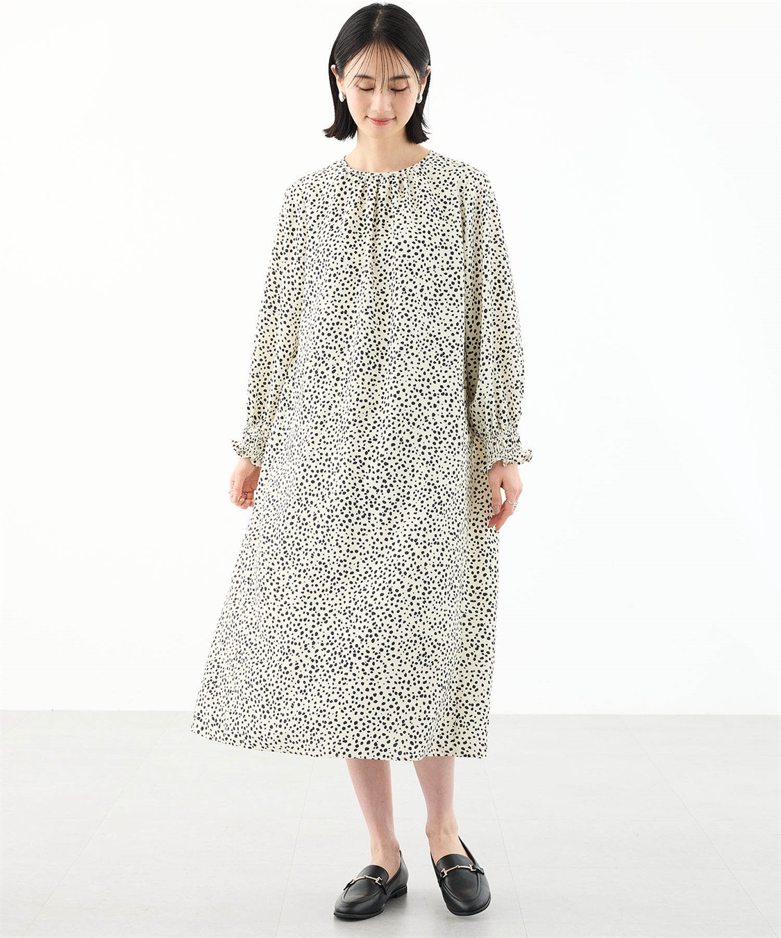 A/C DESIGN BY ALPHA CUBIC 【アルコラージュ】ドットプリントワンピース_sub_10