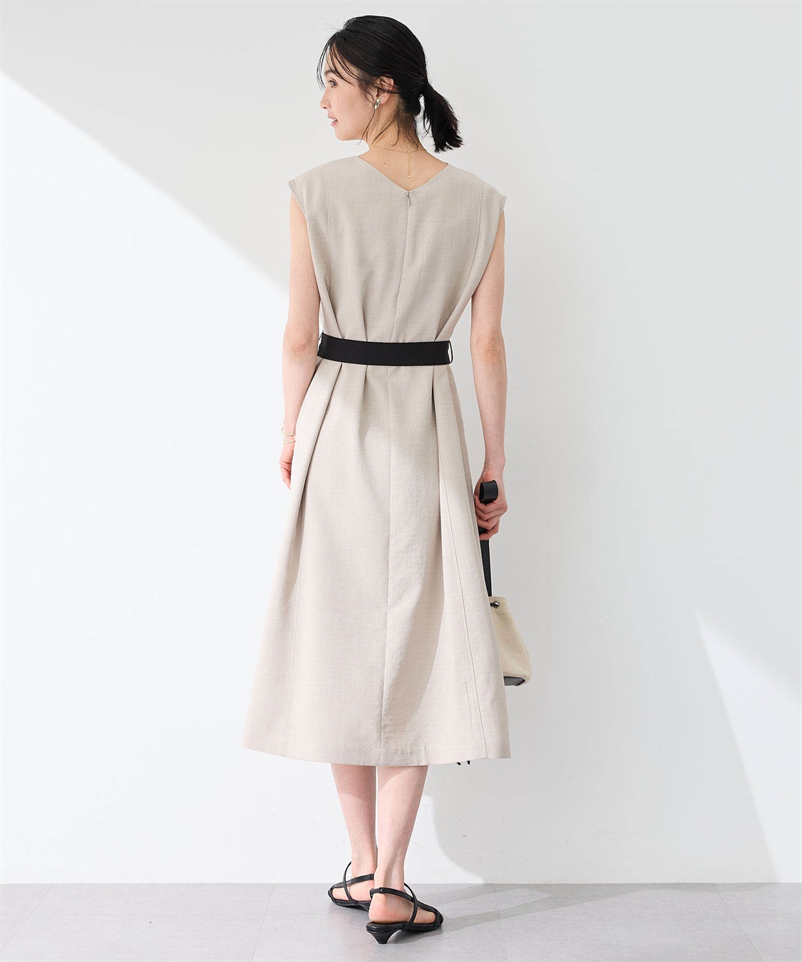A/C DESIGN BY ALPHA CUBIC リネンライクベルテッドワンピース_sub_6