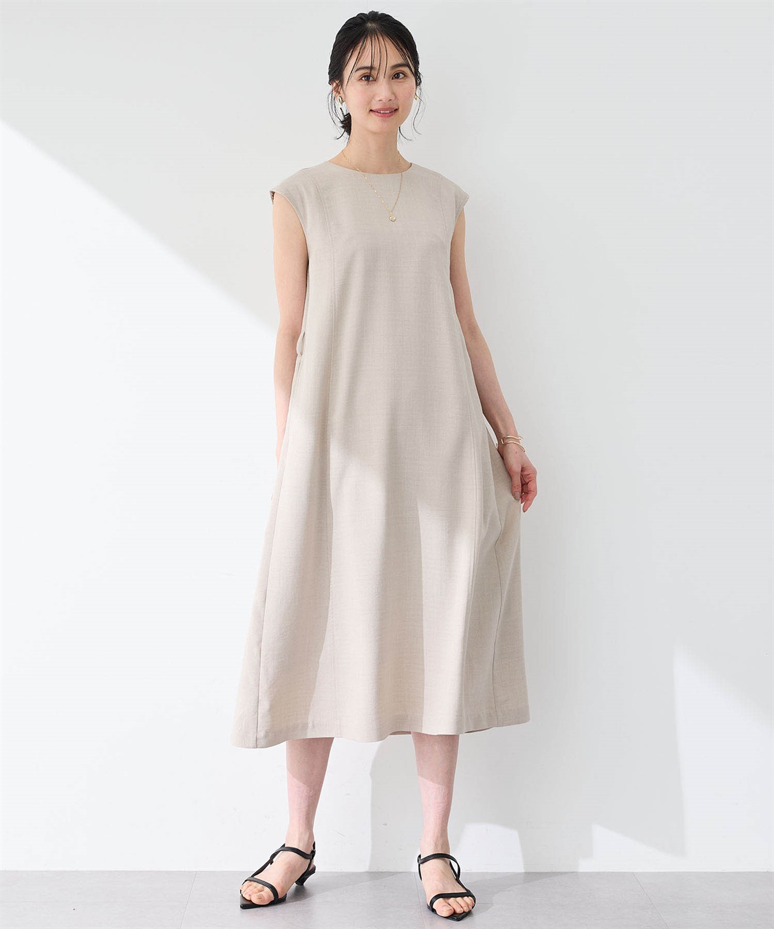 A/C DESIGN BY ALPHA CUBIC リネンライクベルテッドワンピース_sub_7