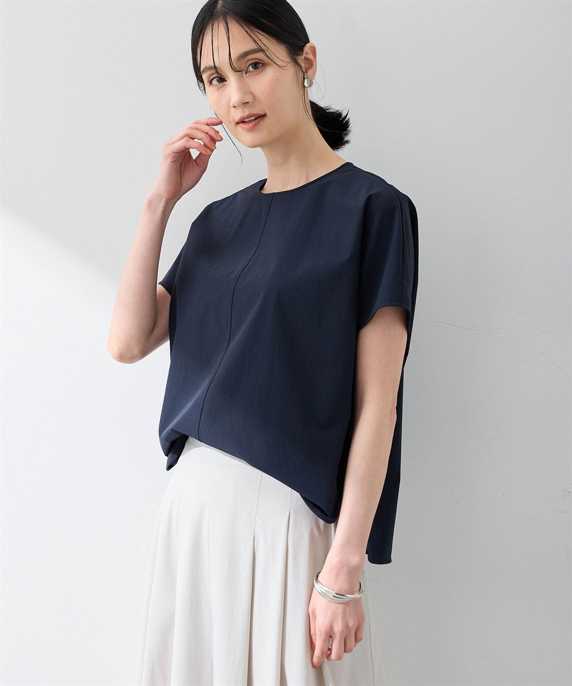 A/C DESIGN BY ALPHA CUBIC 【美モーション】ストレッチナイロンラッシュブラウス【接触冷感・UVカット・撥水】_sub_3