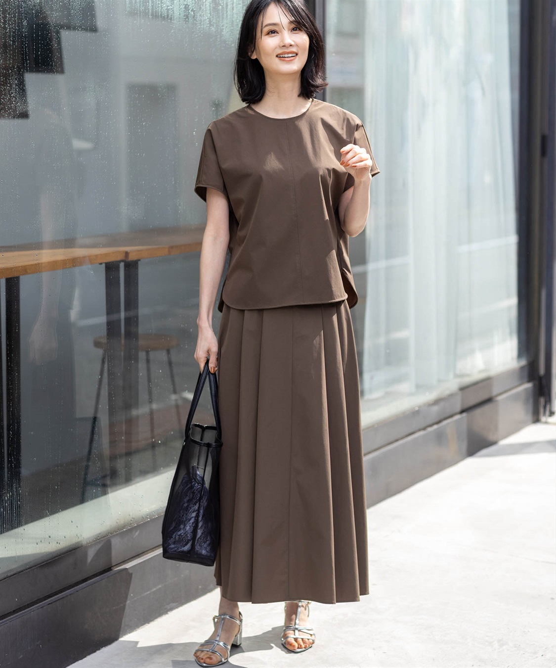 A/C DESIGN BY ALPHA CUBIC 【美モーション】ストレッチナイロンラッシュブラウス【接触冷感・UVカット・撥水】_sub_10