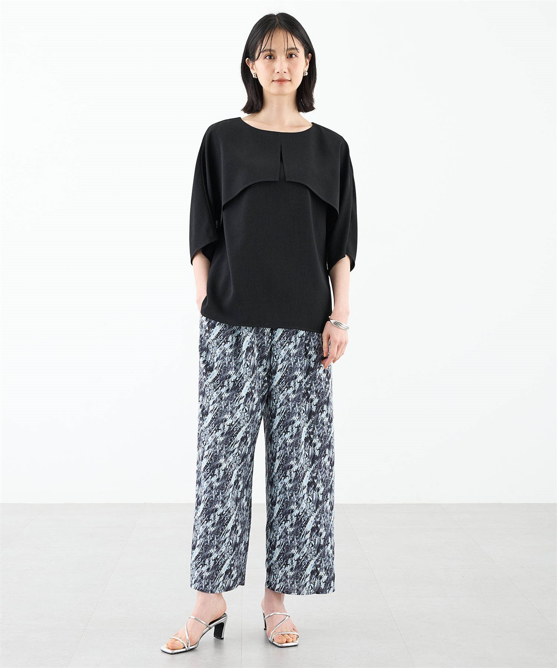 A/C DESIGN BY ALPHA CUBIC 【美モーション】ケープデザインブラウス【接触冷感・UVカット】_sub_2