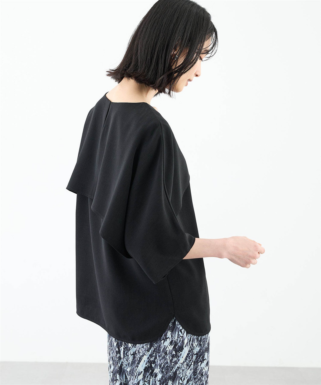 A/C DESIGN BY ALPHA CUBIC 【美モーション】ケープデザインブラウス【接触冷感・UVカット】_sub_5