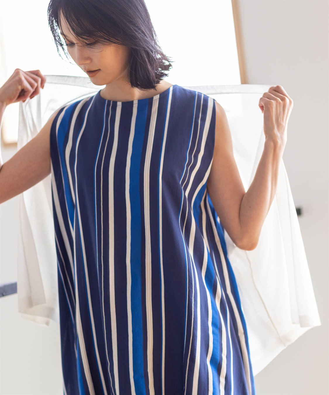 ショップレビュー ランキング マルチストライプワンピース【接触冷感・UVカット】 A/C DESIGN 犬服・アクセサリー