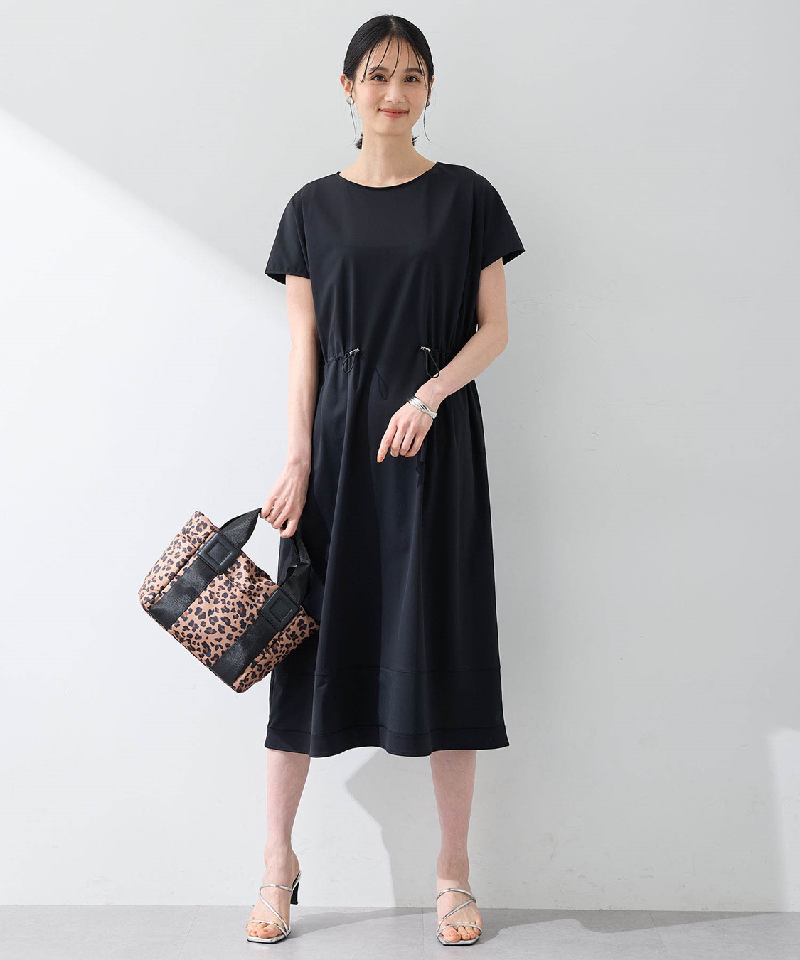 裾メッシュ切替えラッシュワンピース【接触冷感・UVカット・撥水