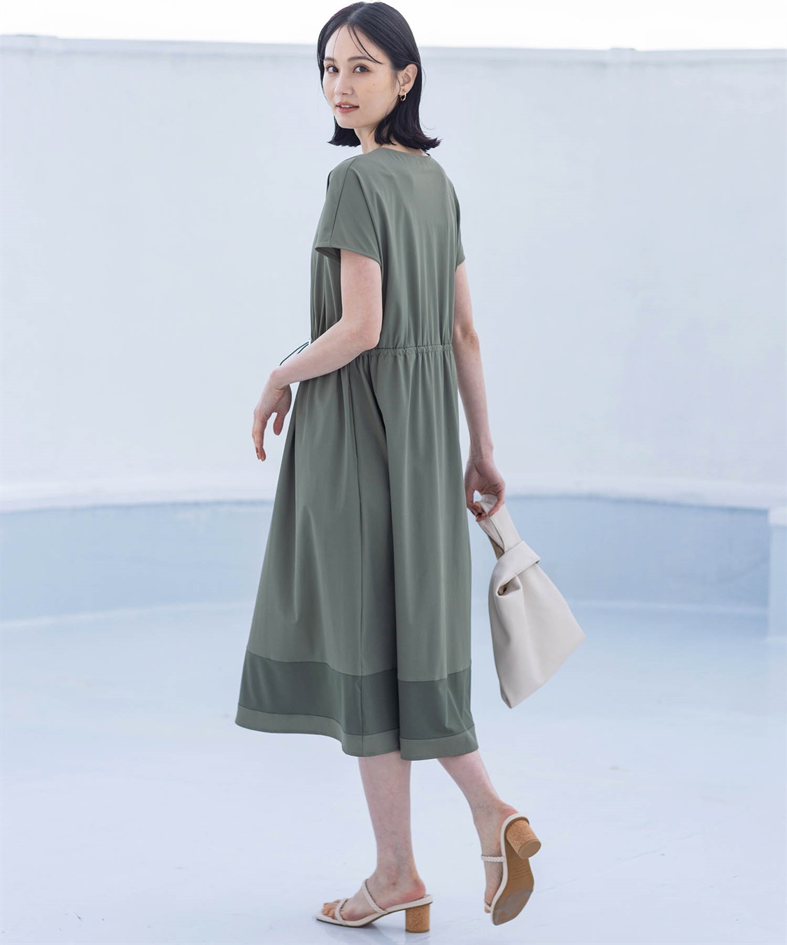 A/C DESIGN BY ALPHA CUBIC 裾メッシュ切替えラッシュワンピース【接触冷感・UVカット・撥水】_sub_6