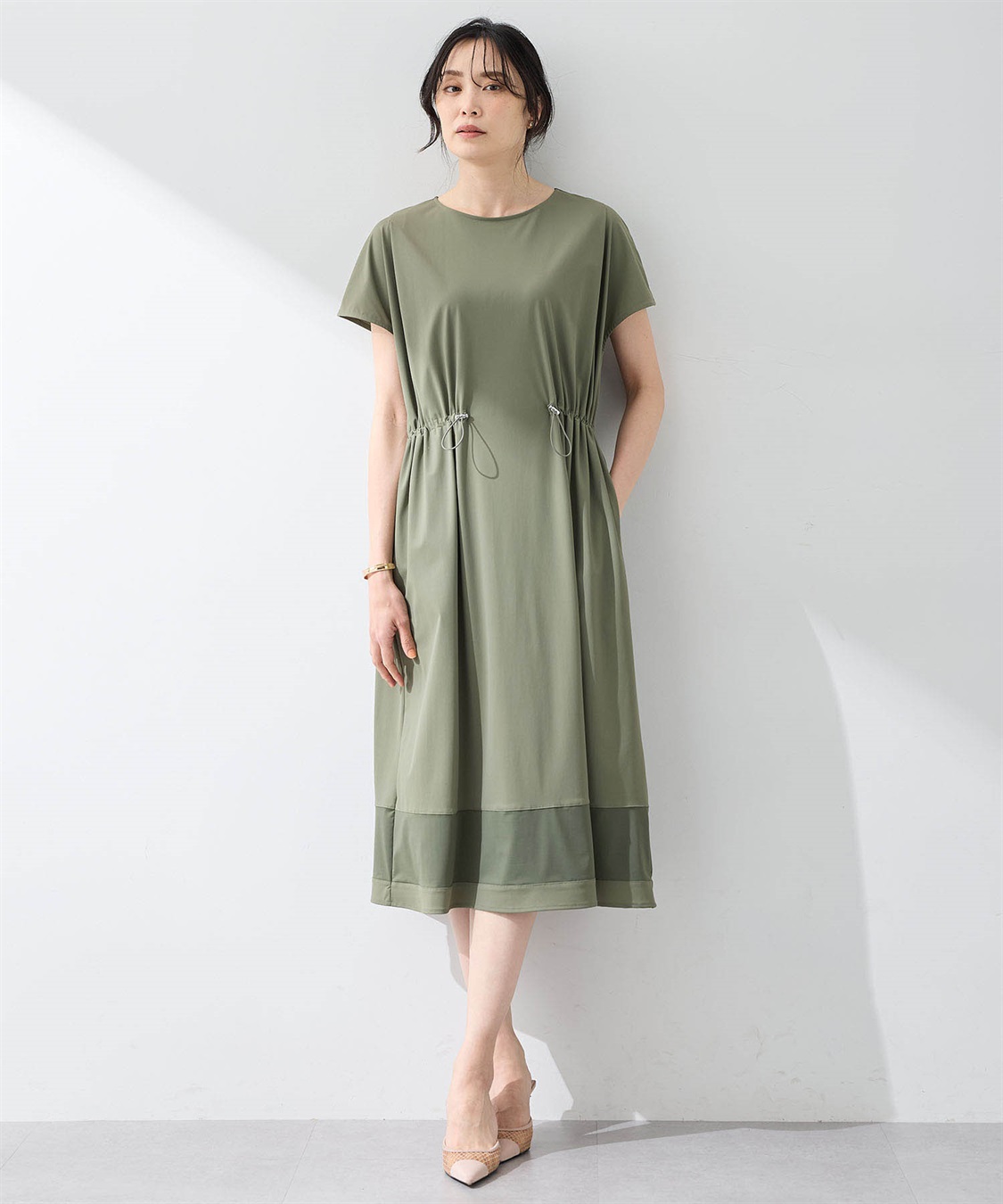 A/C DESIGN BY ALPHA CUBIC 裾メッシュ切替えラッシュワンピース【接触冷感・UVカット・撥水】_sub_9