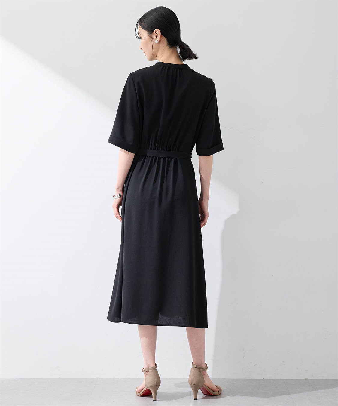 美モーション】バックギャザーワンピース【接触冷感・UVカット】 A/C