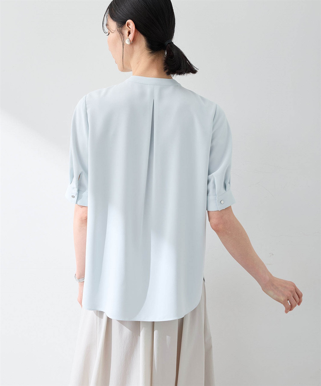 A/C DESIGN BY ALPHA CUBIC 【美モーション】トリアセ風ピンタックブラウス【接触冷感・UVカット】_sub_11