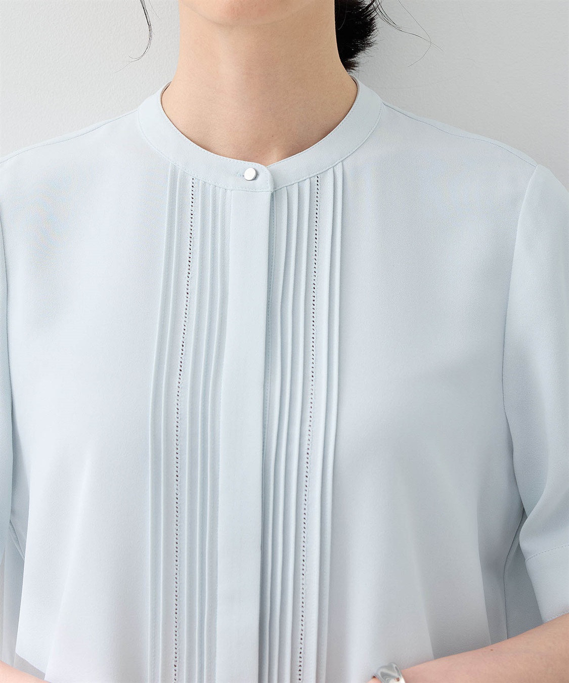 A/C DESIGN BY ALPHA CUBIC 【美モーション】トリアセ風ピンタックブラウス【接触冷感・UVカット】_sub_12