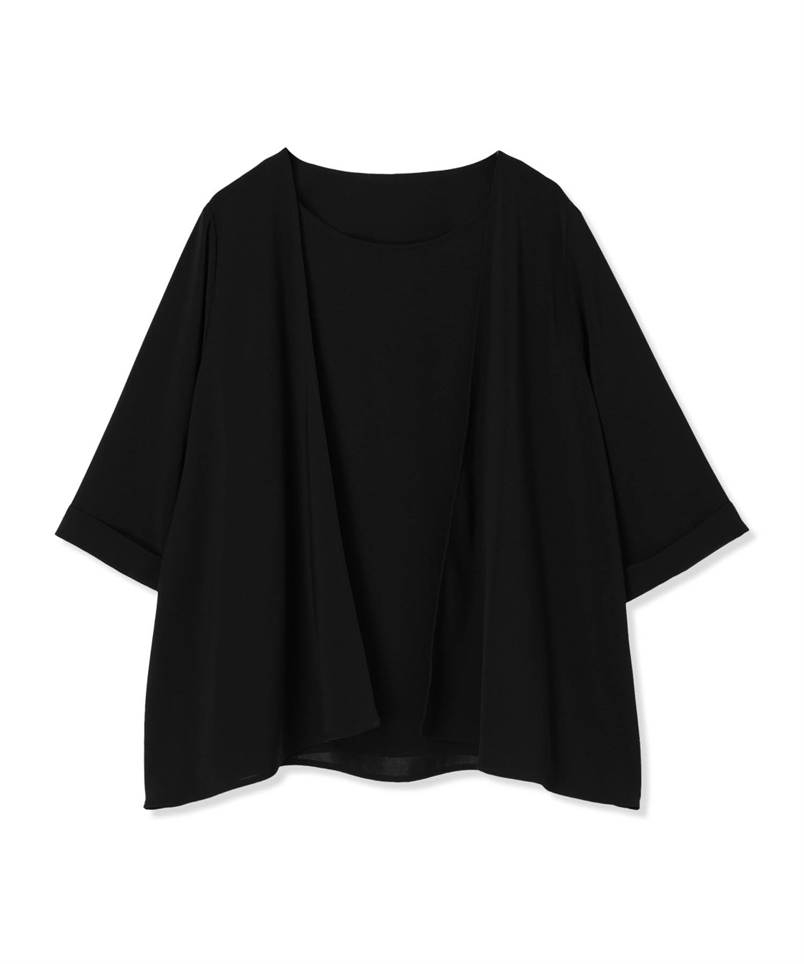 A/C DESIGN BY ALPHA CUBIC 【美モーション】トリアセ風レイヤードデザインブラウス【接触冷感・UVカット】_sub_12