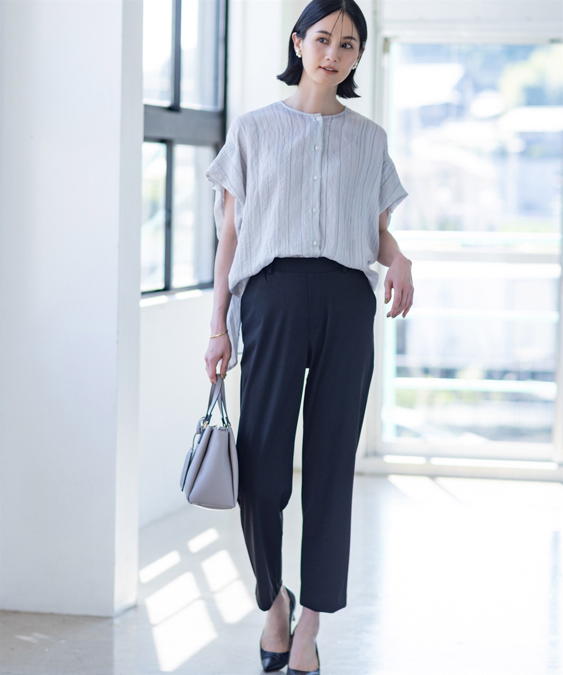 A/C DESIGN BY ALPHA CUBIC シアーストライプブラウス_sub_6