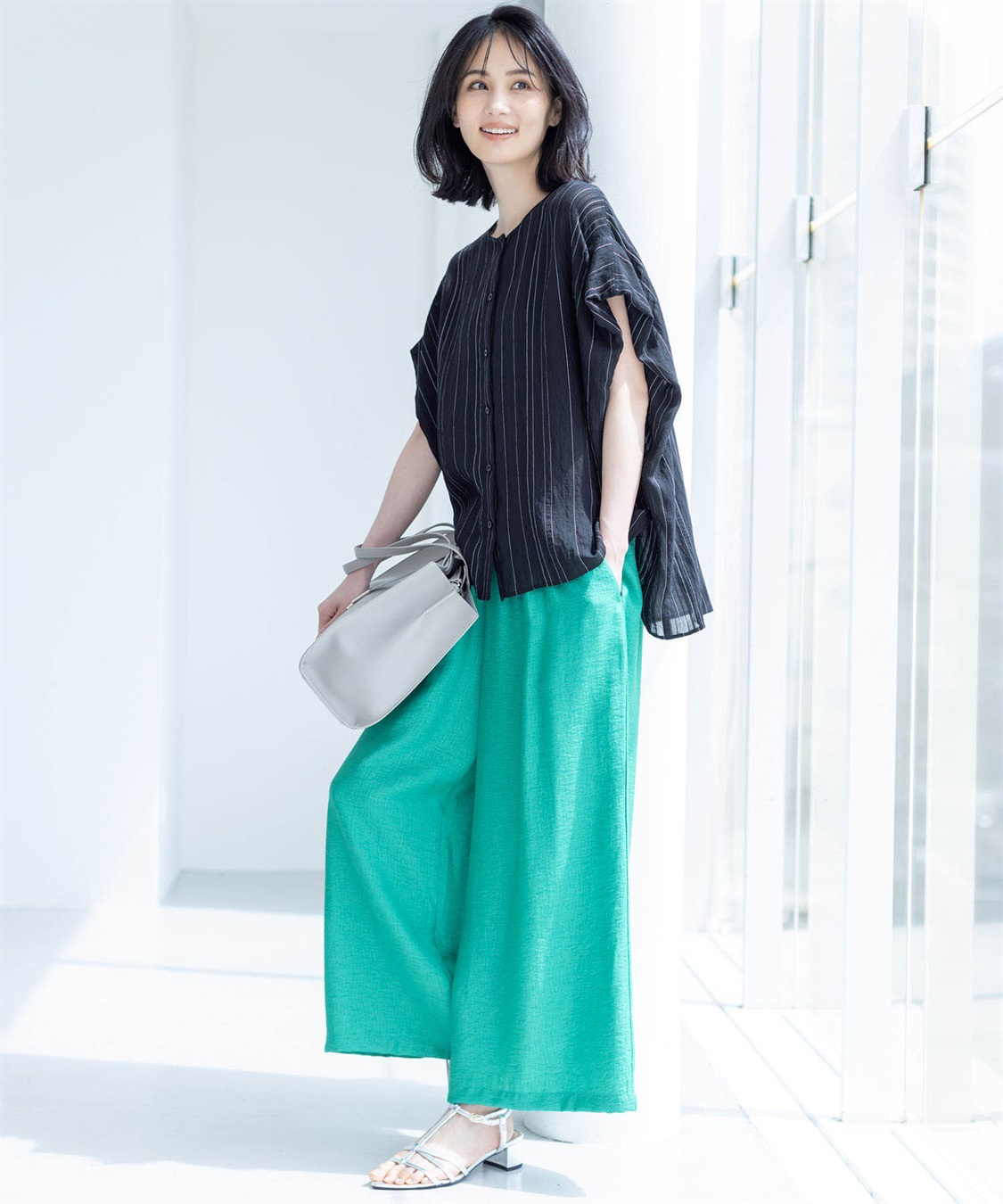 A/C DESIGN BY ALPHA CUBIC シアーストライプブラウス_sub_8