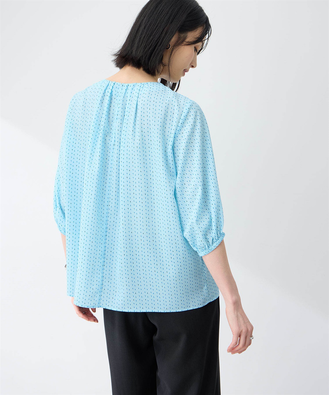 A/C DESIGN BY ALPHA CUBIC 【アルコラージュ】プリントギャザーブラウス_sub_14