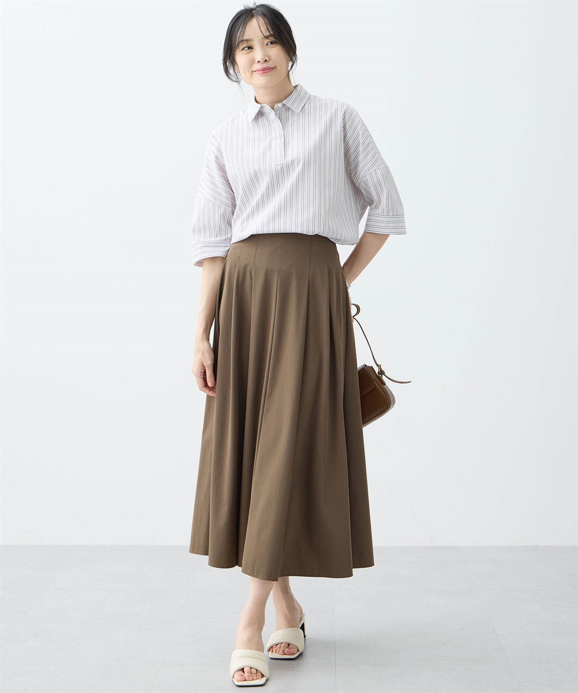 A/C DESIGN BY ALPHA CUBIC ストライプスキッパーシャツブラウス_sub_9