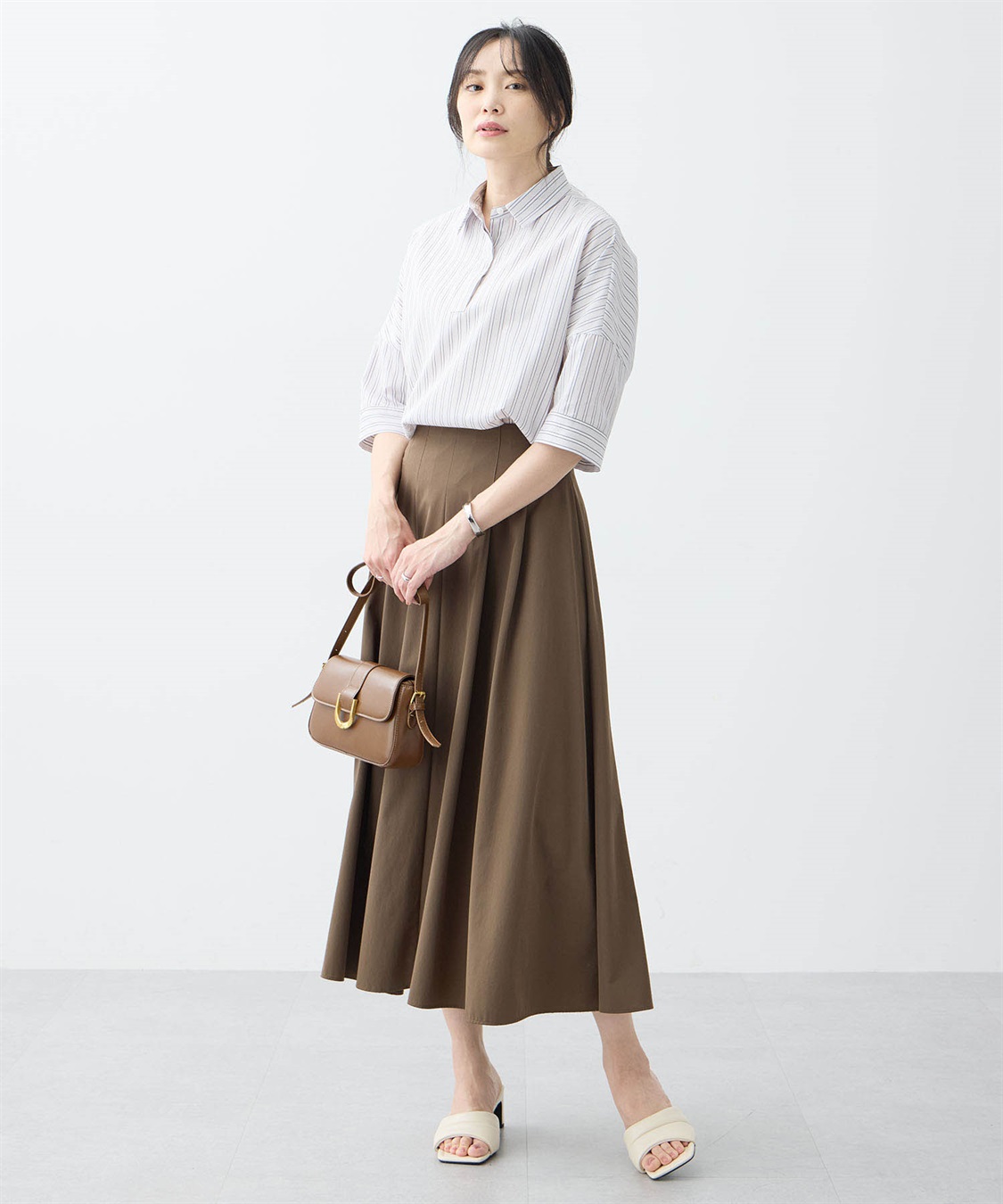 A/C DESIGN BY ALPHA CUBIC ストライプスキッパーシャツブラウス_sub_10