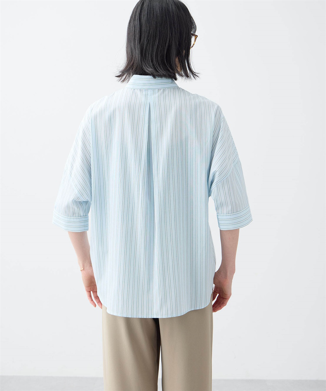 A/C DESIGN BY ALPHA CUBIC ストライプスキッパーシャツブラウス_sub_13
