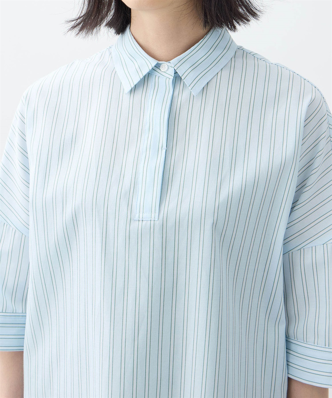 A/C DESIGN BY ALPHA CUBIC ストライプスキッパーシャツブラウス_sub_14