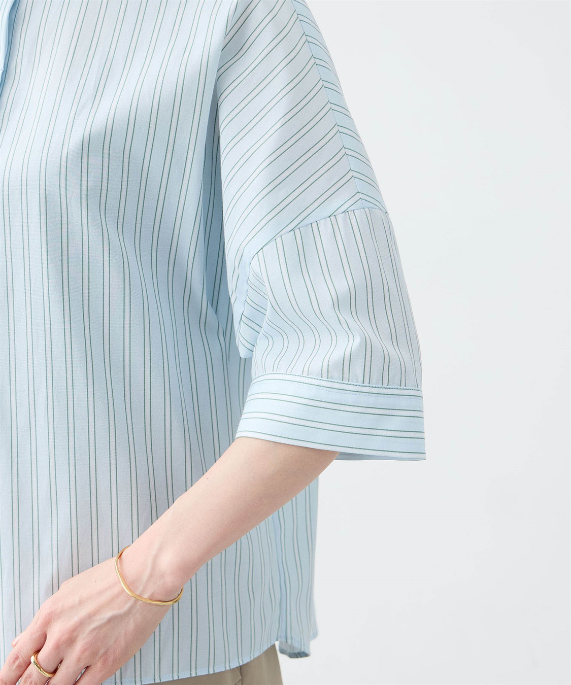 A/C DESIGN BY ALPHA CUBIC ストライプスキッパーシャツブラウス_sub_15