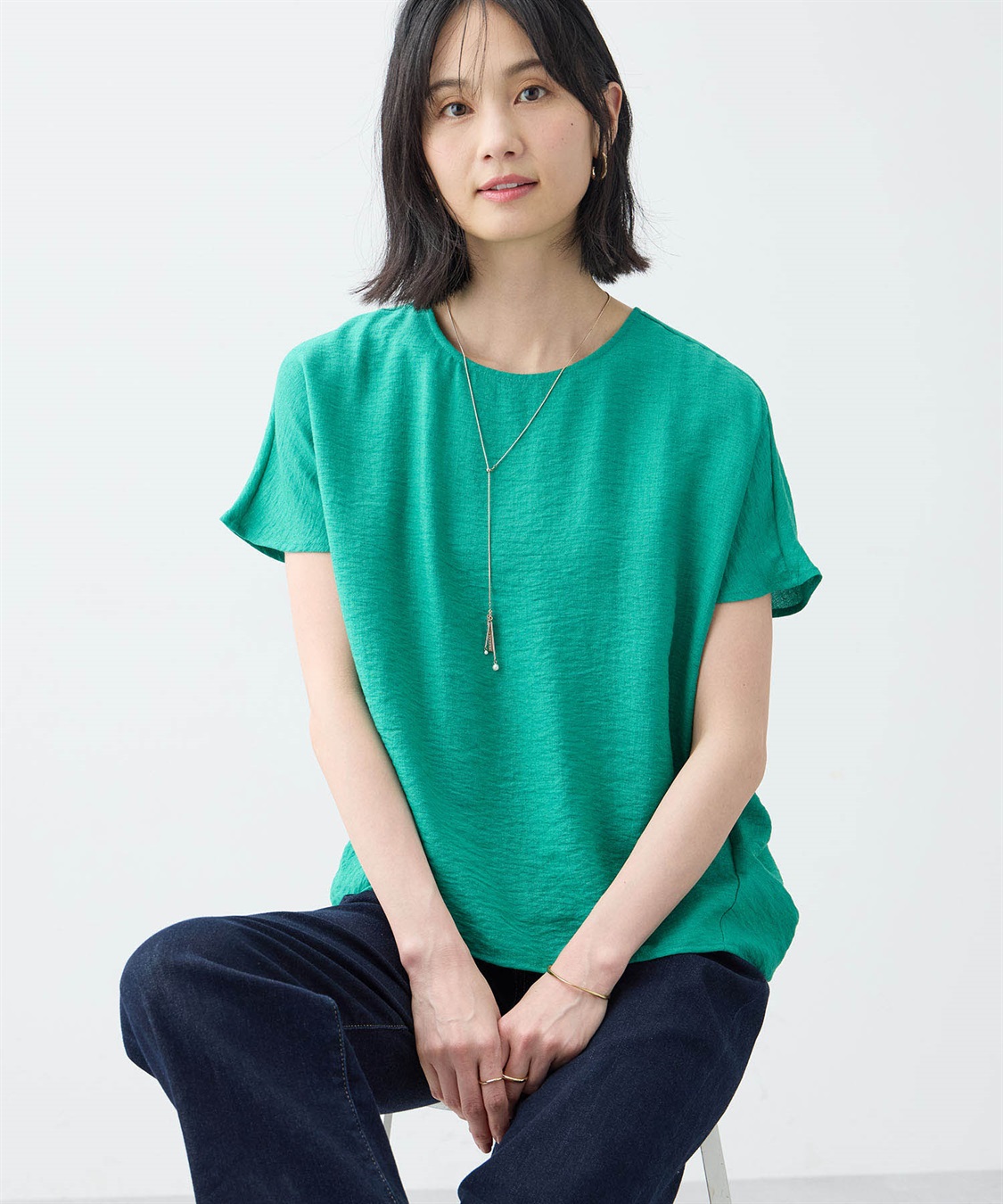 A/C DESIGN BY ALPHA CUBIC フレンチブラウス【接触冷感】_sub_1