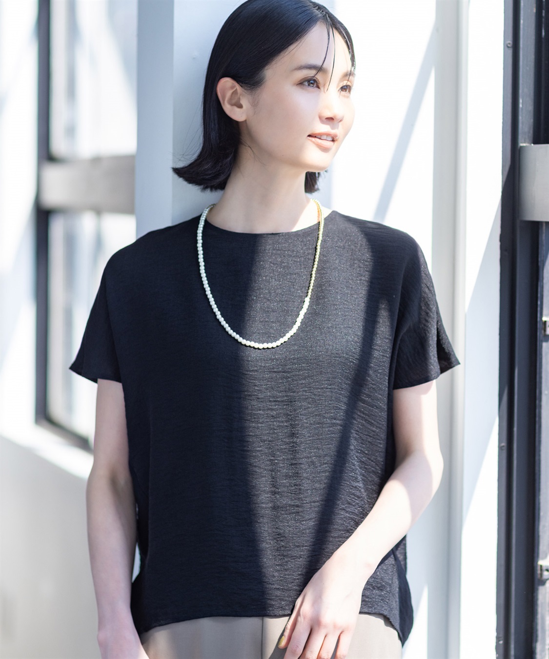 A/C DESIGN BY ALPHA CUBIC フレンチブラウス【接触冷感】_sub_3