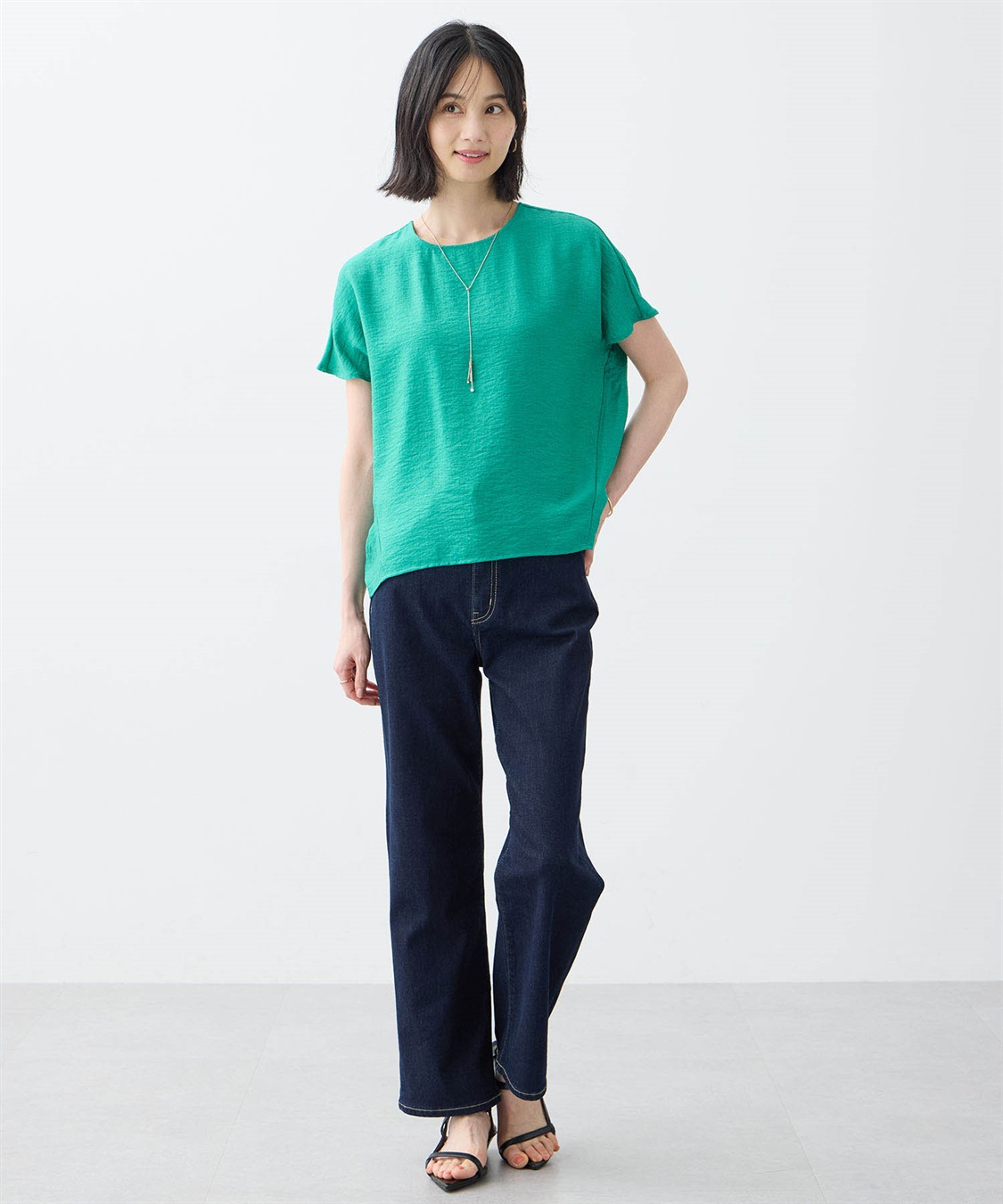 A/C DESIGN BY ALPHA CUBIC フレンチブラウス【接触冷感】_sub_4