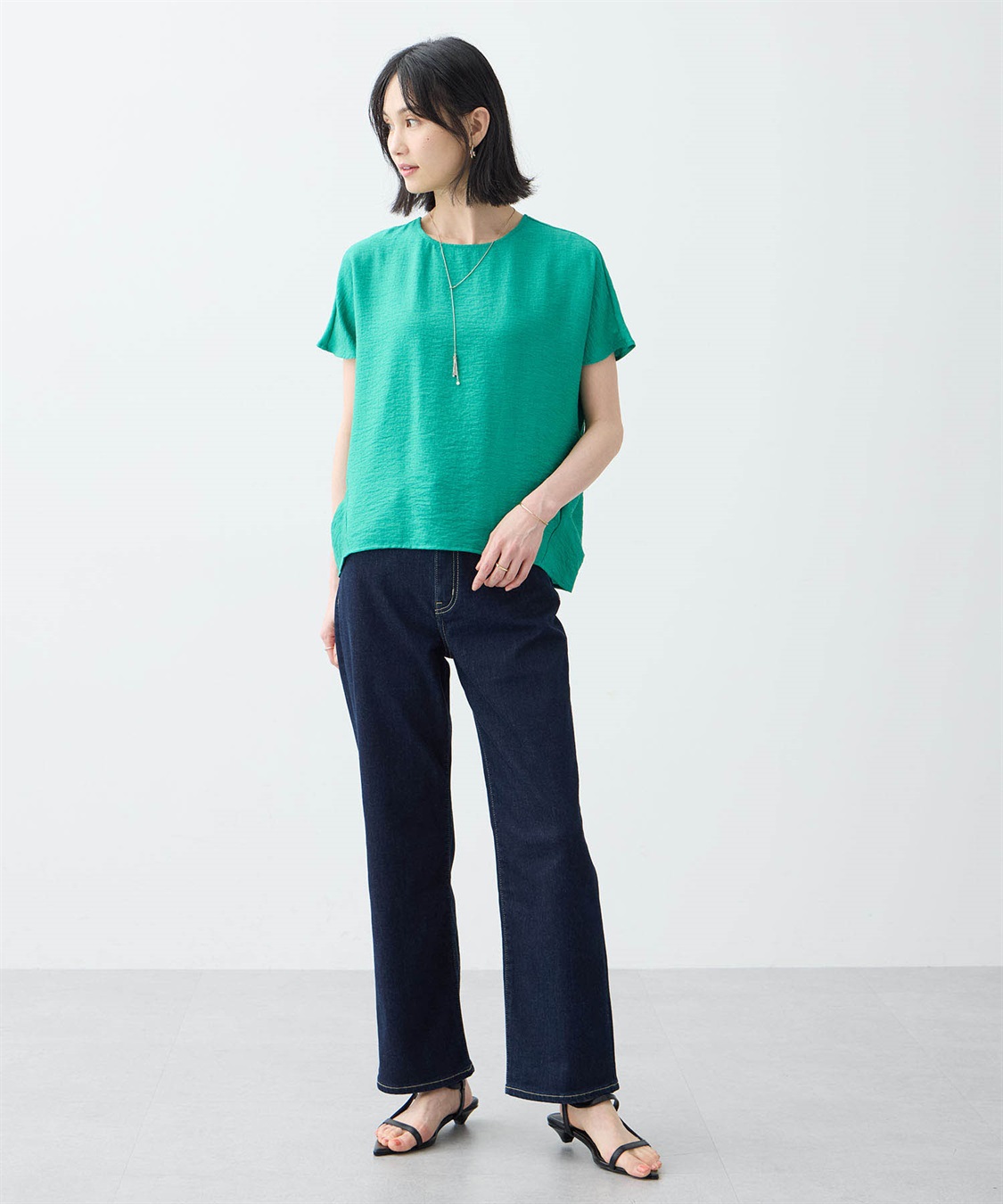 A/C DESIGN BY ALPHA CUBIC フレンチブラウス【接触冷感】_sub_5