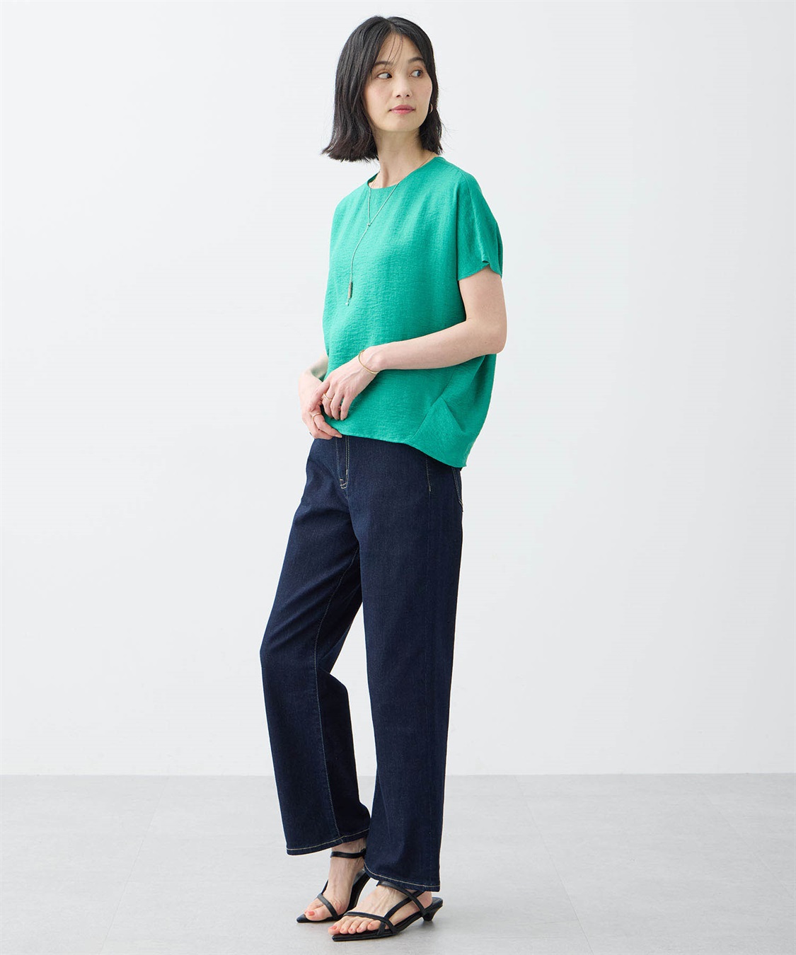 A/C DESIGN BY ALPHA CUBIC フレンチブラウス【接触冷感】_sub_6