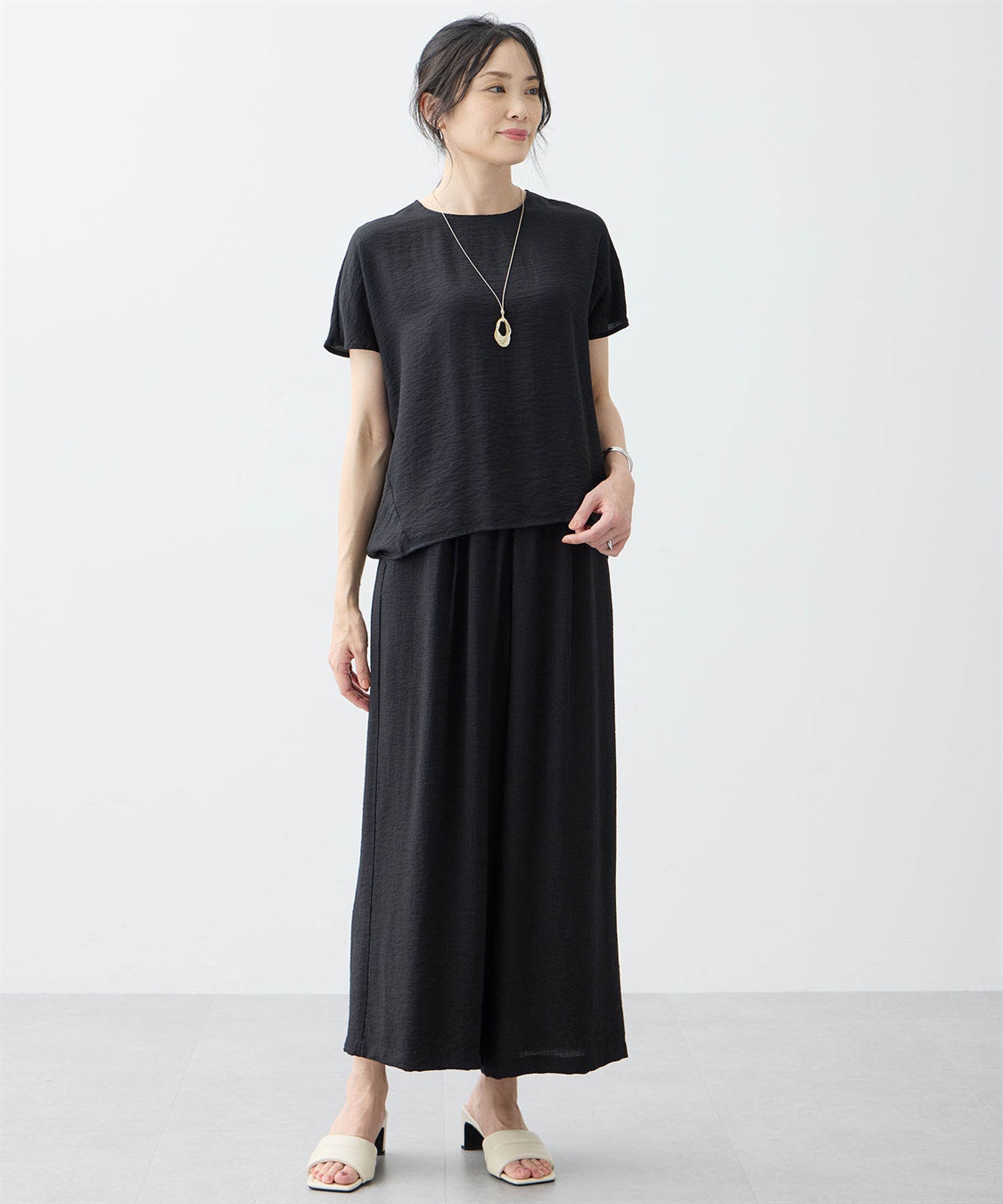 A/C DESIGN BY ALPHA CUBIC フレンチブラウス【接触冷感】_sub_8