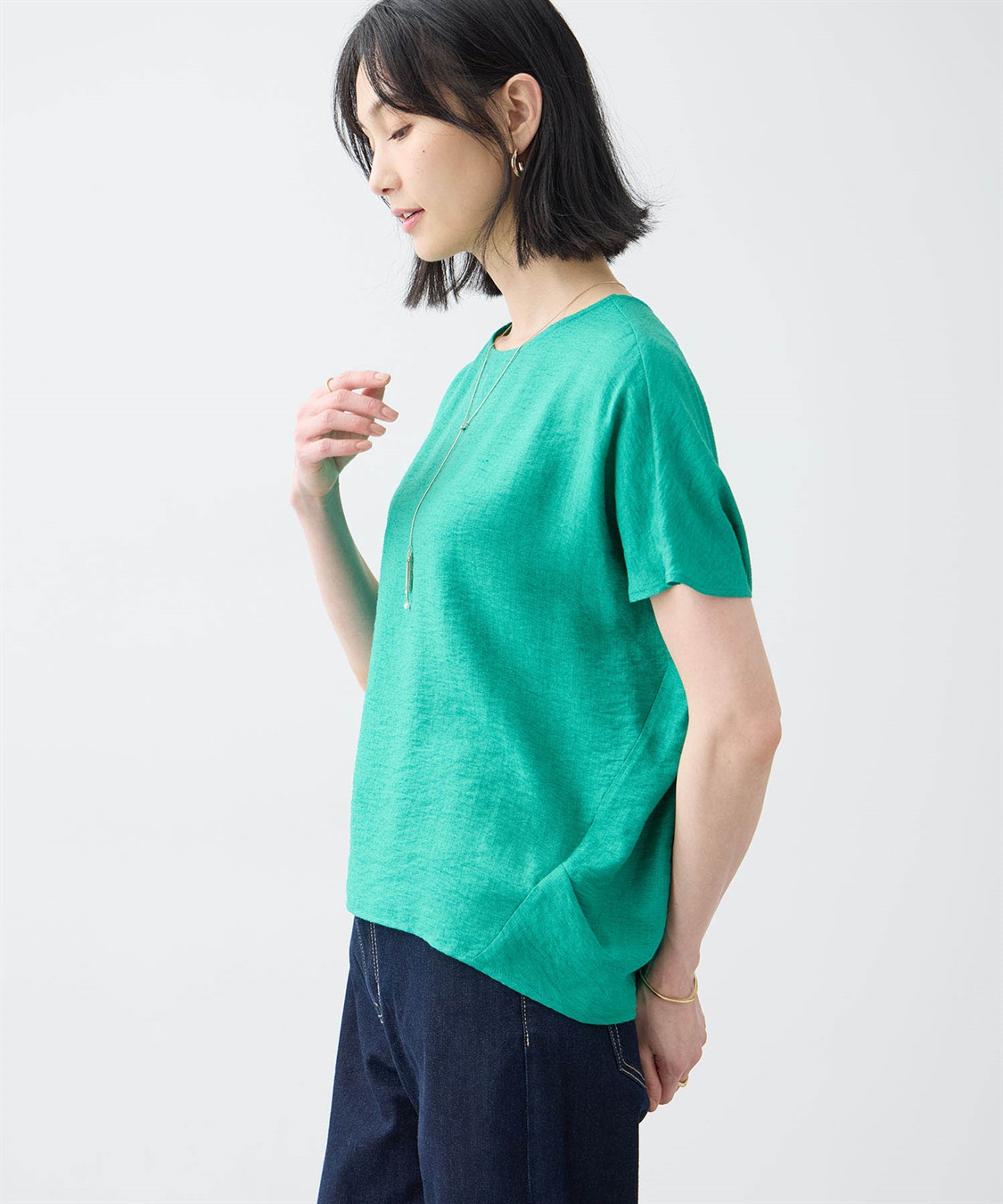 A/C DESIGN BY ALPHA CUBIC フレンチブラウス【接触冷感】_sub_11