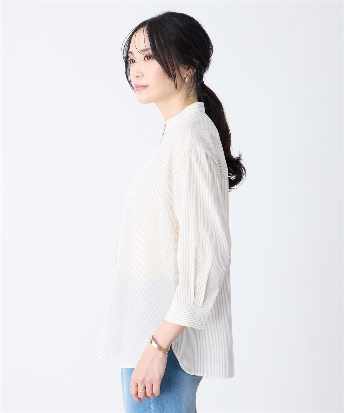 A/C DESIGN BY ALPHA CUBIC ストライプバンドカラーシャツ_sub_1