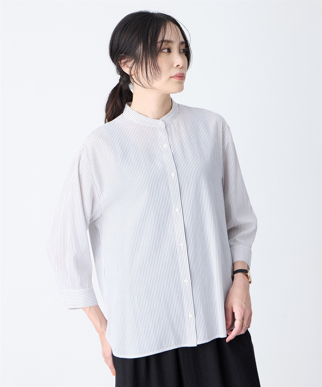 A/C DESIGN BY ALPHA CUBIC ストライプバンドカラーシャツ_sub_3