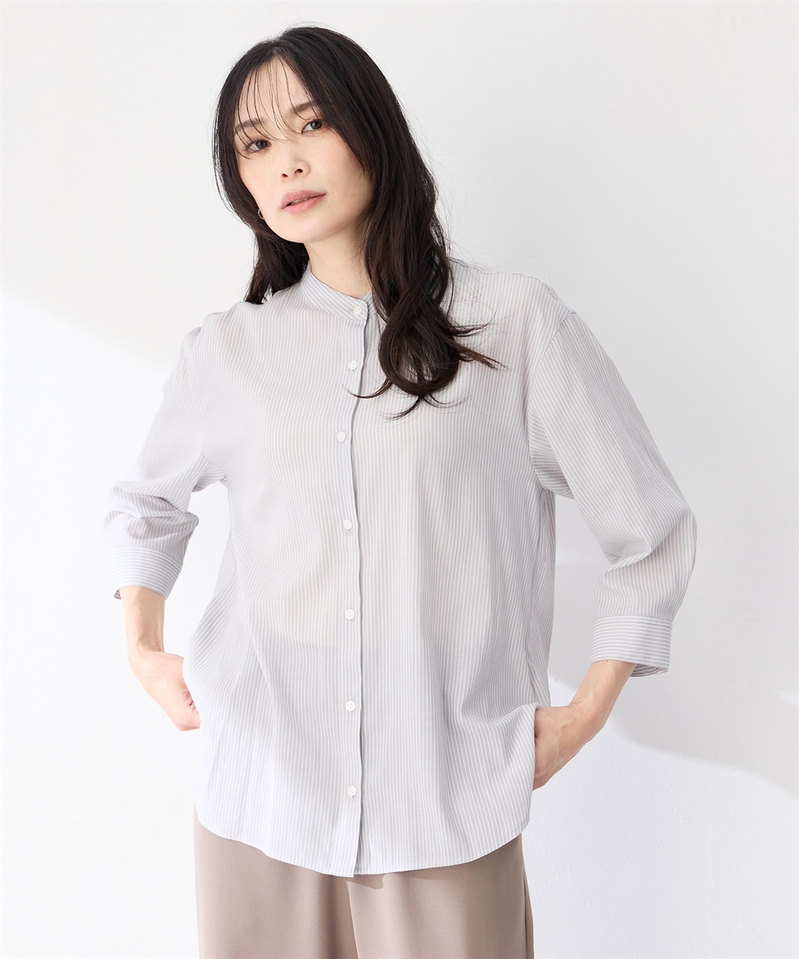 A/C DESIGN BY ALPHA CUBIC ストライプバンドカラーシャツ_sub_5