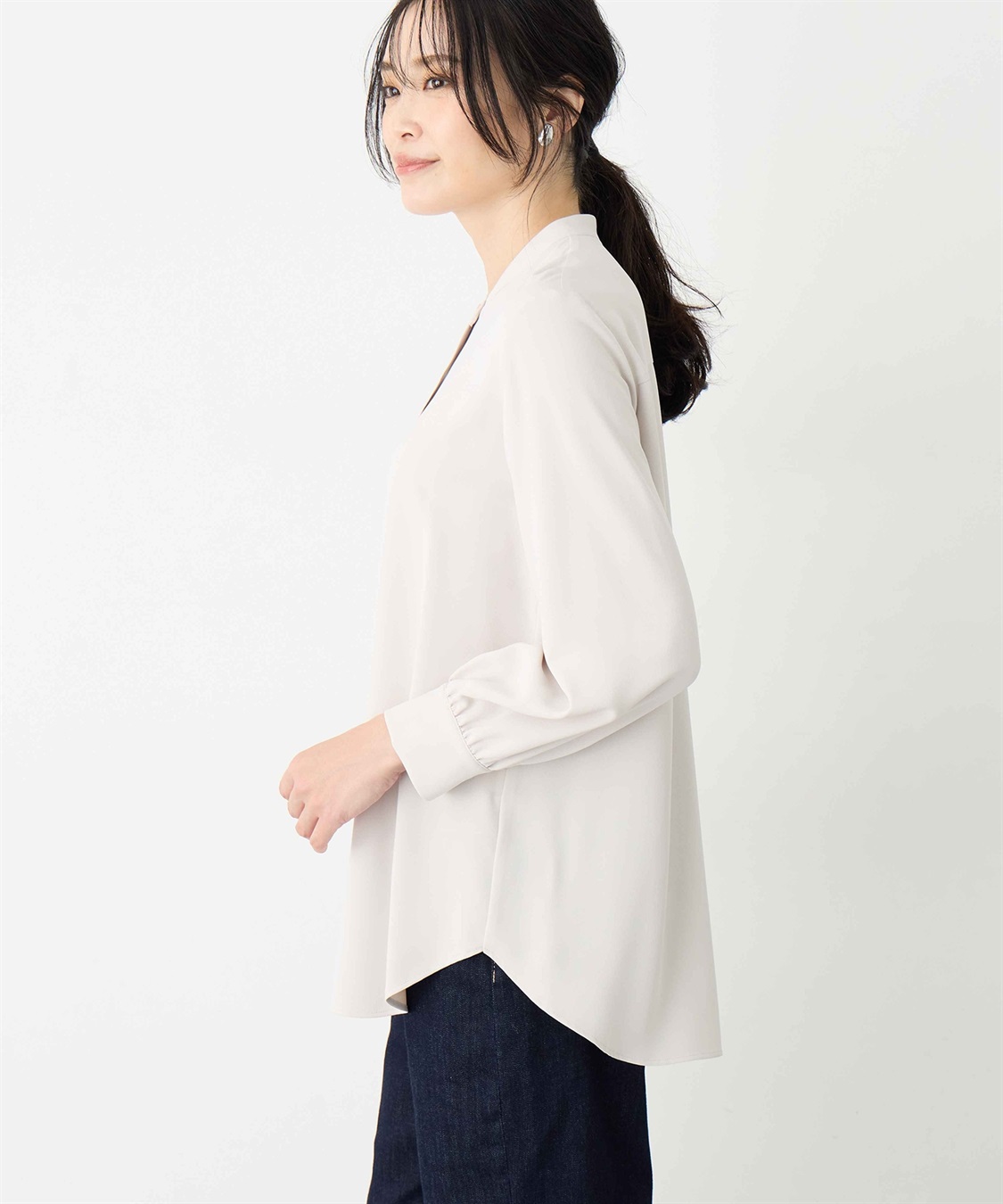 A/C DESIGN BY ALPHA CUBIC バンドカラーチュニックシャツ_sub_3