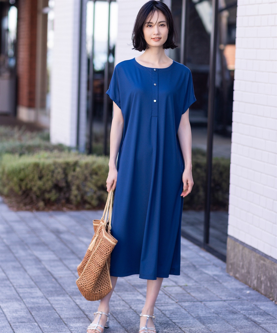 A/C DESIGN BY ALPHA CUBIC ヘンリーネック風カットワンピース_sub_9