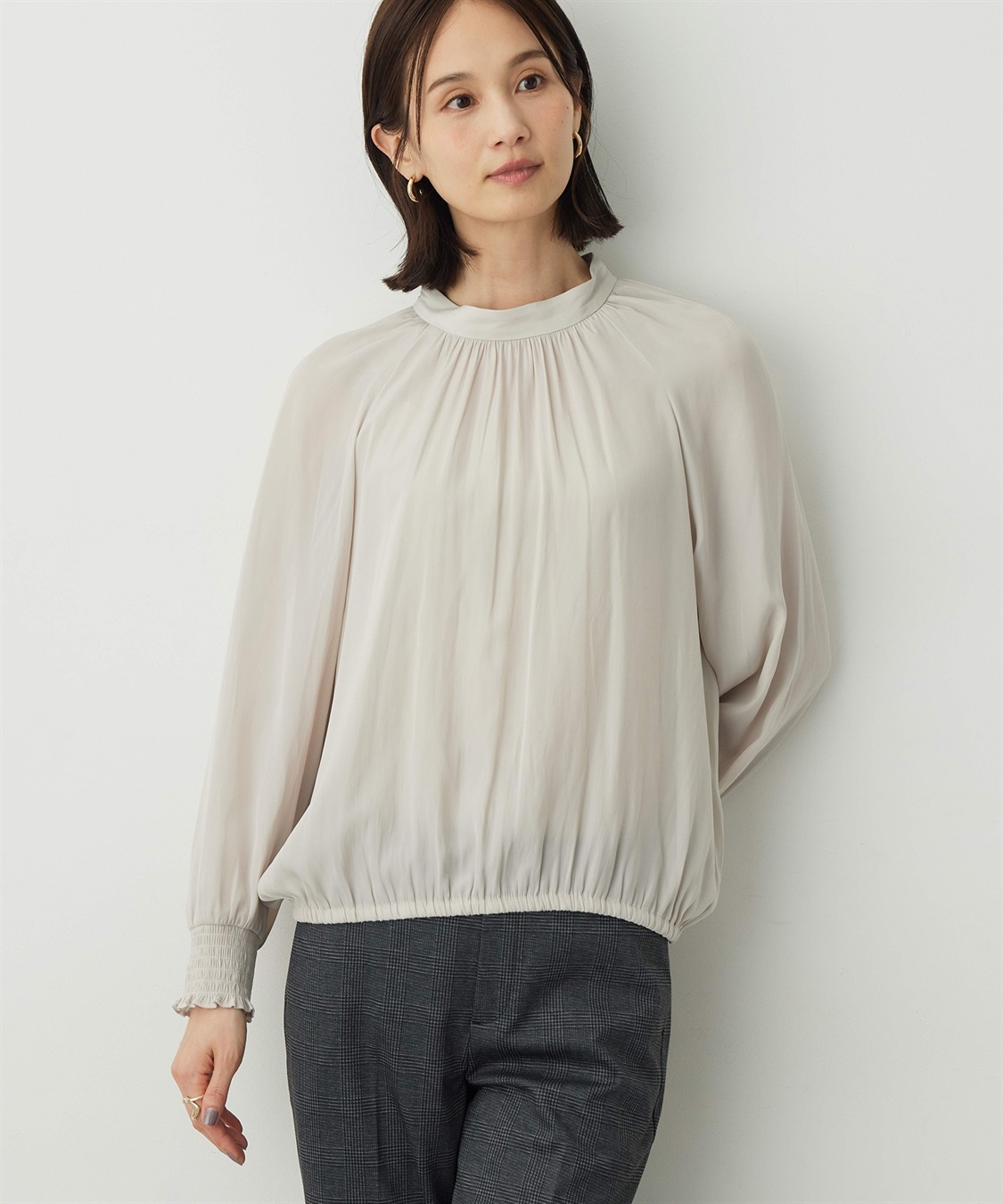 A/C DESIGN BY ALPHA CUBIC ギャザーブラウス_sub_1