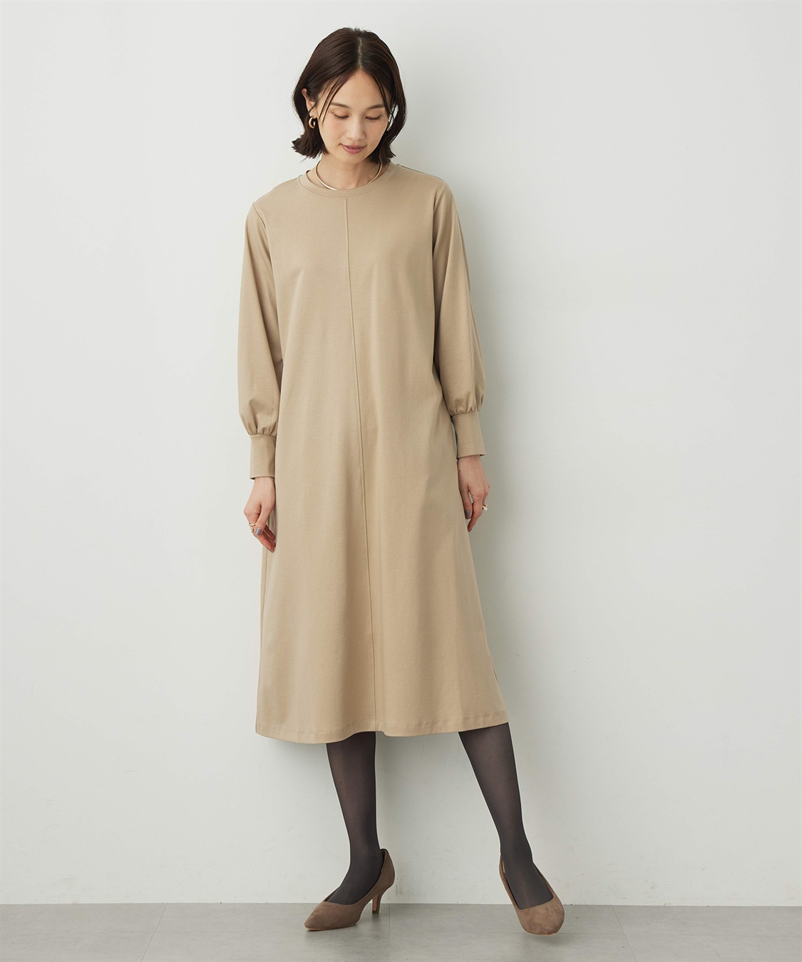 A/C DESIGN BY ALPHA CUBIC ボリュームスリーブワンピース_sub_5