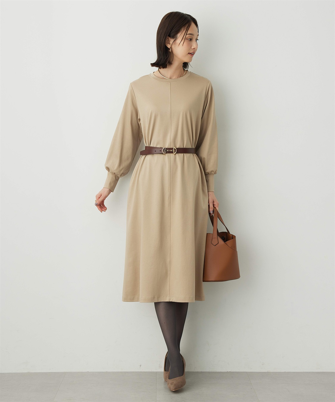 A/C DESIGN BY ALPHA CUBIC ボリュームスリーブワンピース_sub_6