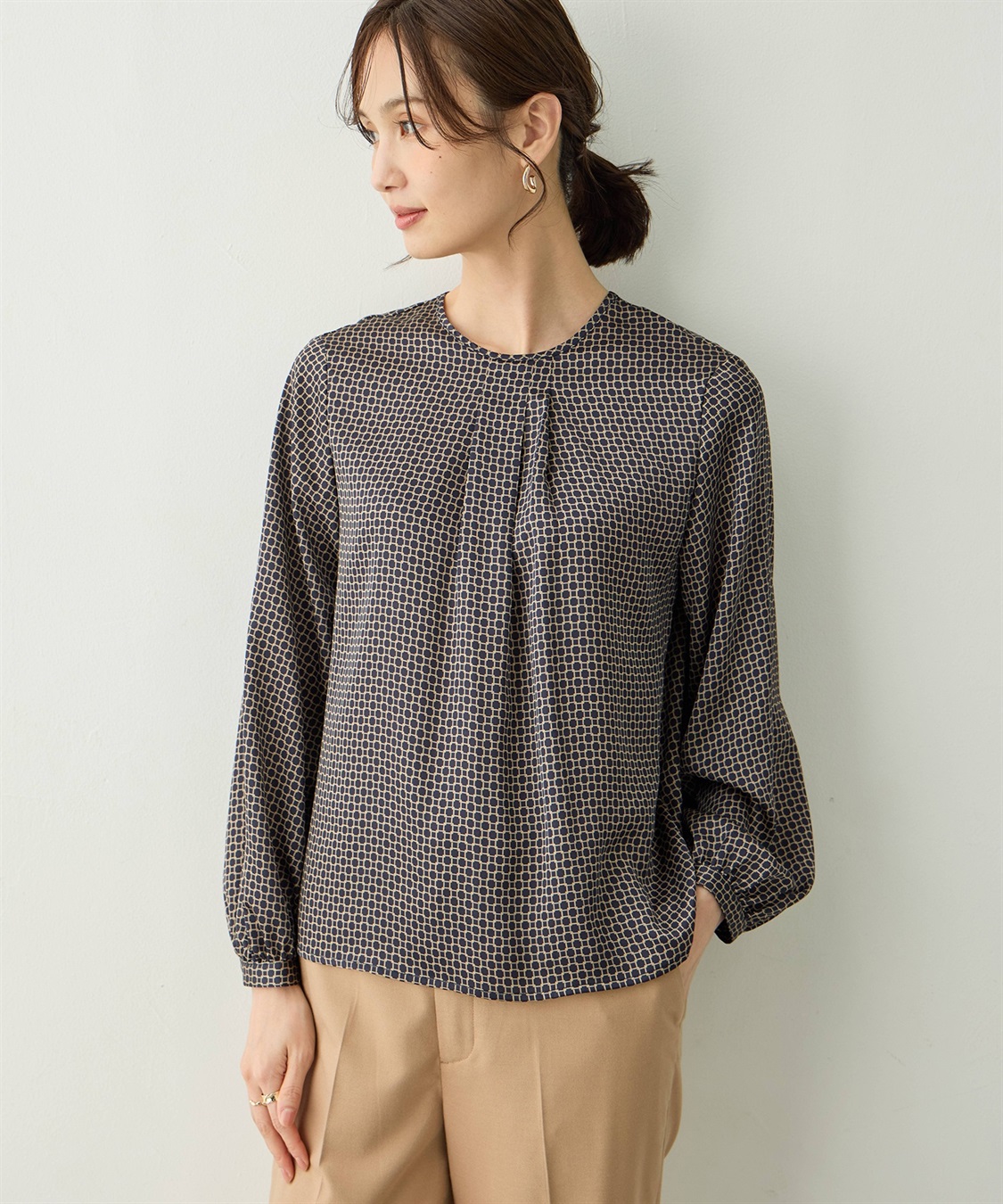 A/C DESIGN BY ALPHA CUBIC チェーンプリントブラウス_sub_3