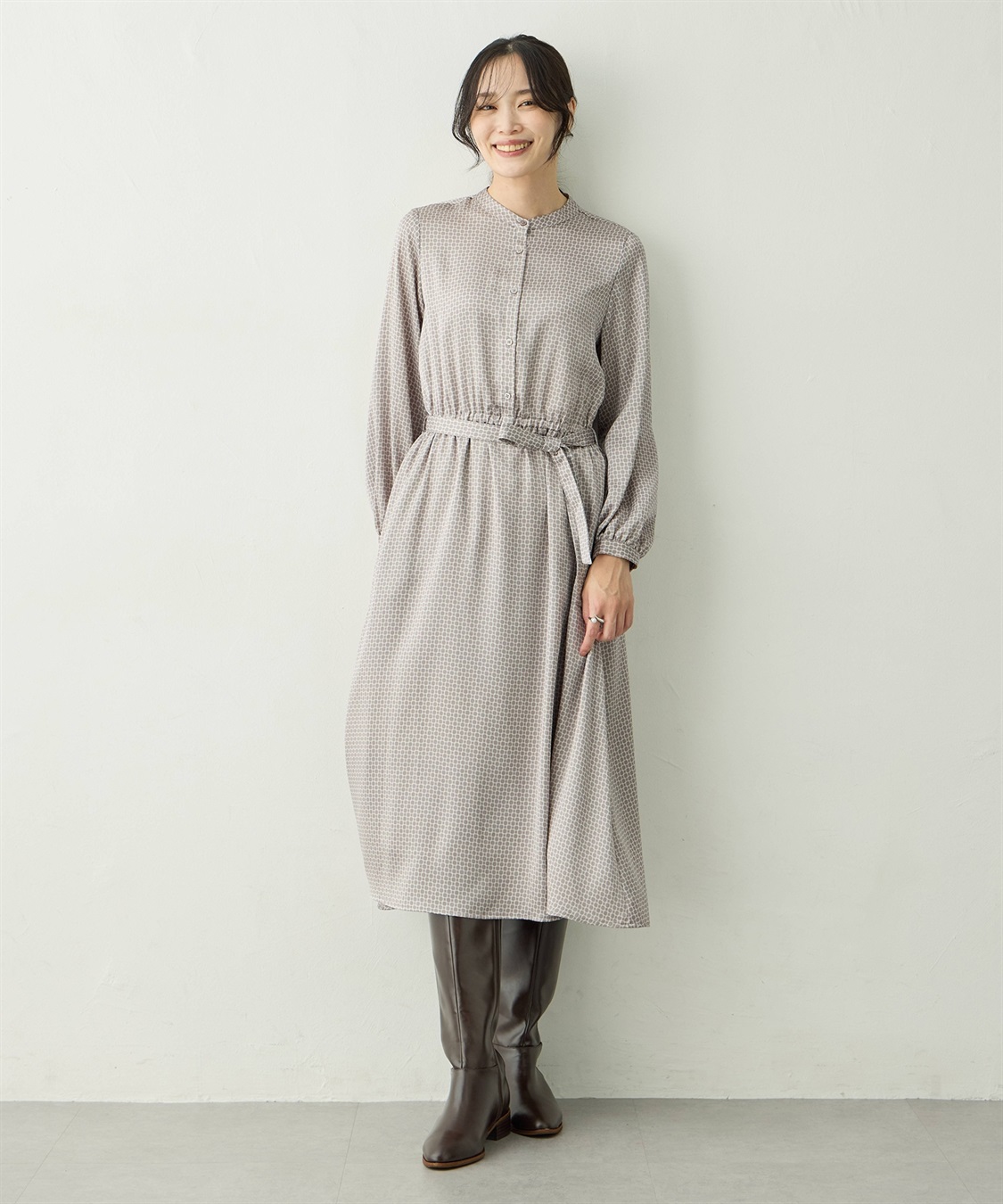 チェーンプリントワンピース A/C DESIGN BY ALPHA CUBIC｜クロスプラス