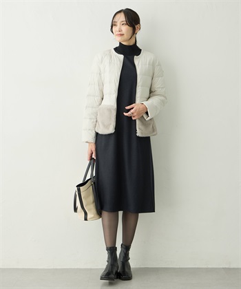 A/C DESIGN BY ALPHA CUBIC リブ切り替えハイネックニットワンピース_subthumb_8