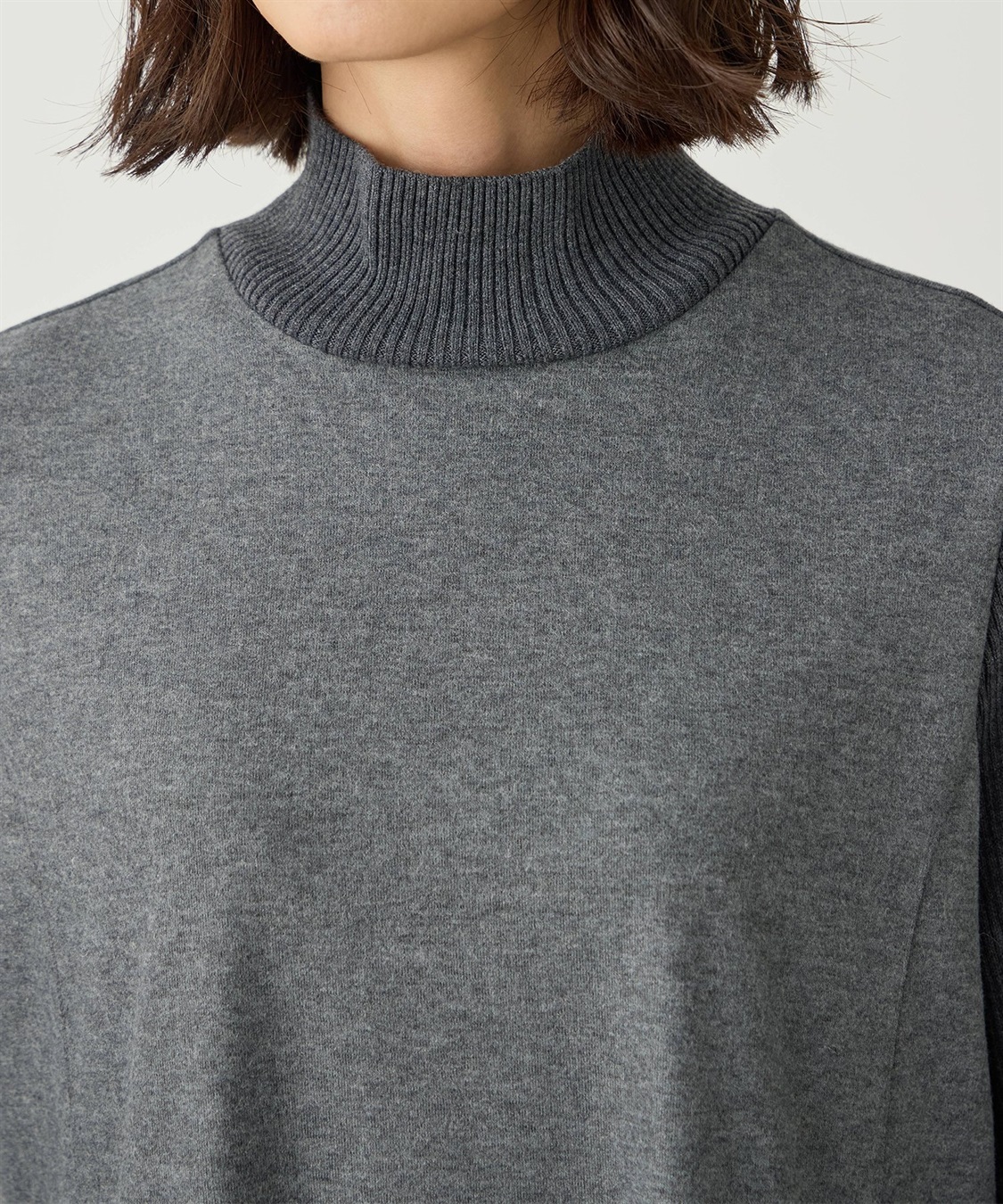 A/C DESIGN BY ALPHA CUBIC リブ切り替えハイネックニットワンピース_sub_9