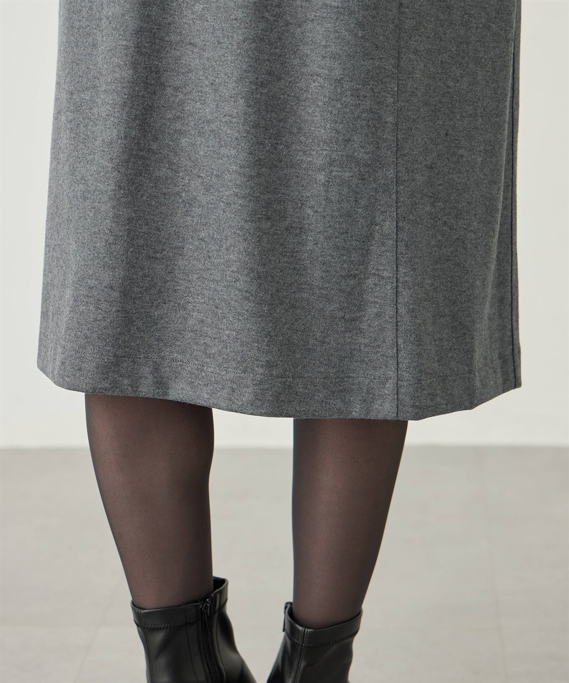 リブ切り替えハイネックニットワンピース A/C DESIGN BY ALPHA CUBIC