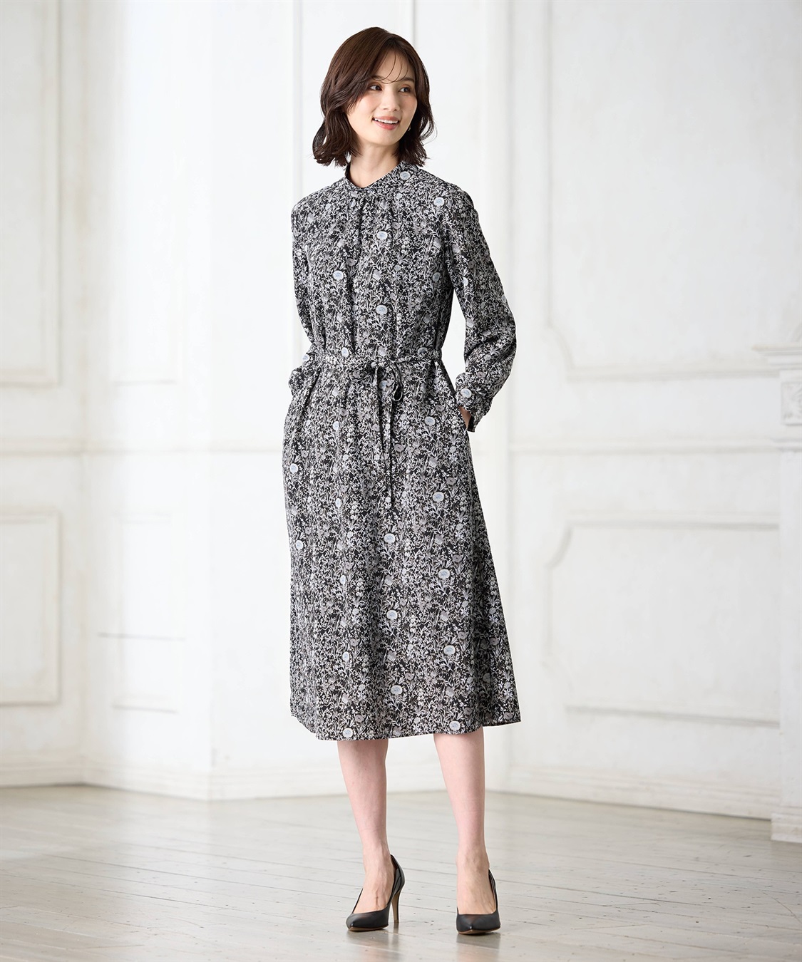 リバティプリントワンピース【ファーストライン】 A/C DESIGN BY ALPHA