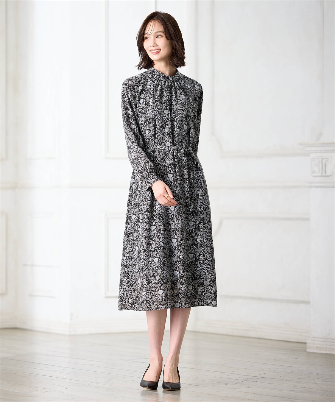 リバティプリントワンピース【ファーストライン】 A/C DESIGN BY ALPHA