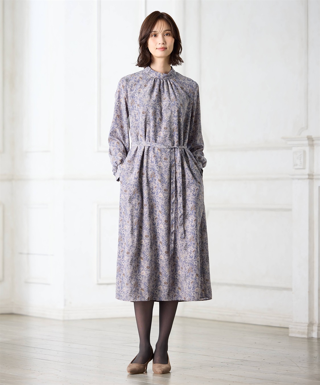 リバティプリントワンピース【ファーストライン】 A/C DESIGN BY ALPHA