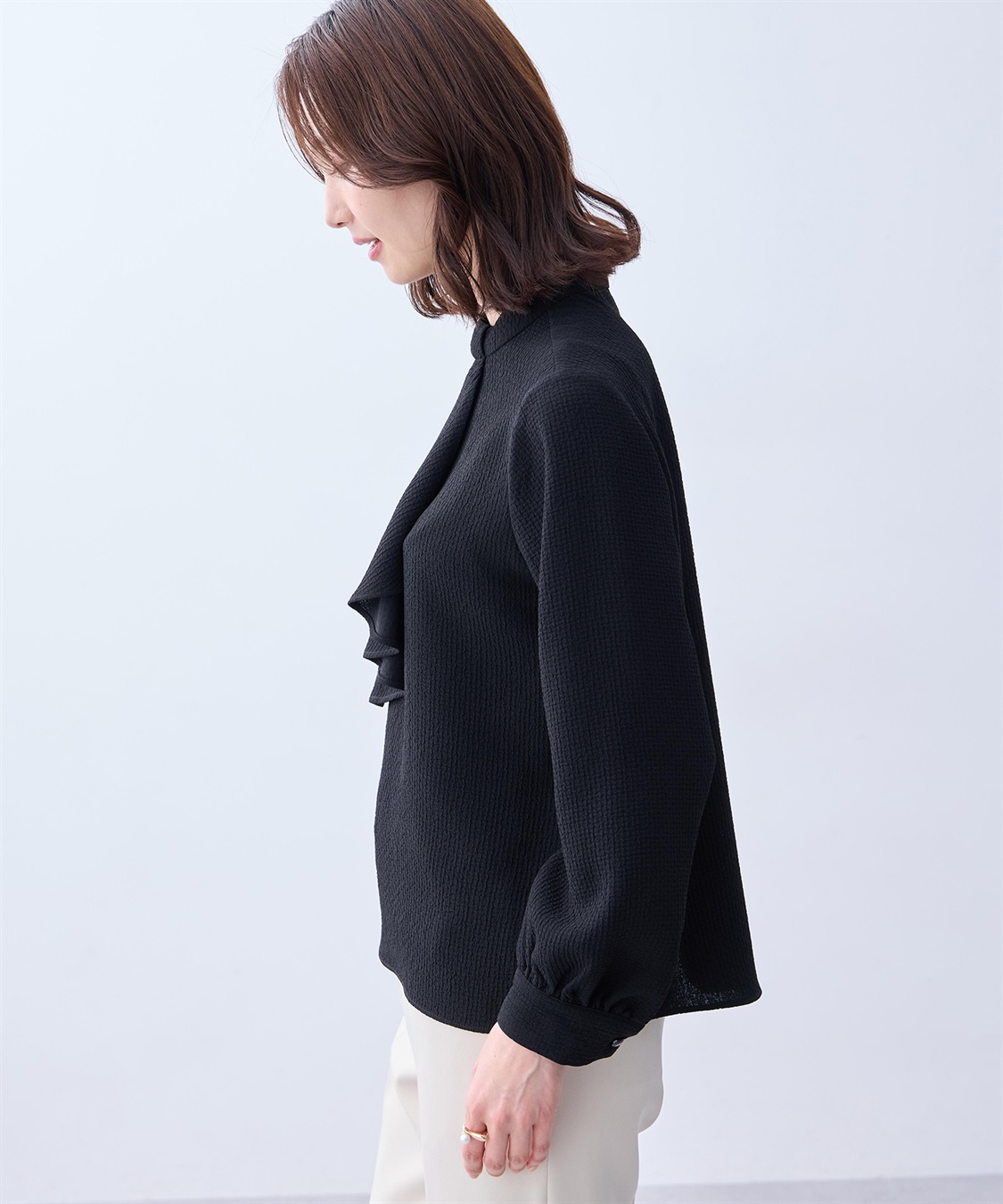 A/C DESIGN BY ALPHA CUBIC ジャガードボウタイブラウス_sub_2